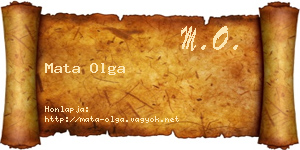 Mata Olga névjegykártya